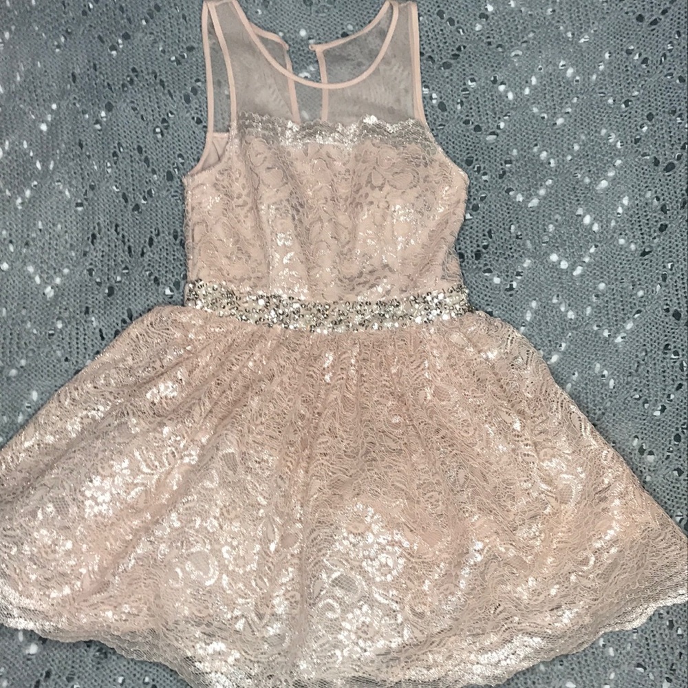 City Studio Pink and Silver Cocktail Dress